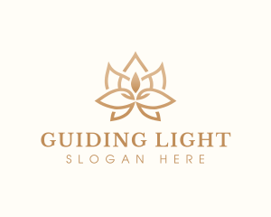 Wellness Candle Lotus logo design