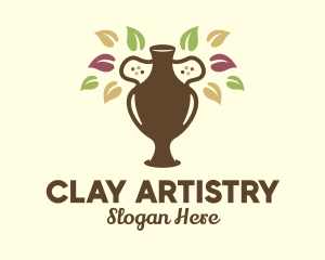 Clay Flower Vase logo design