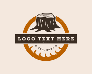 Tree Stump Lumberjack Logging Logo