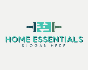 Home Maintenance Paint Brush logo design