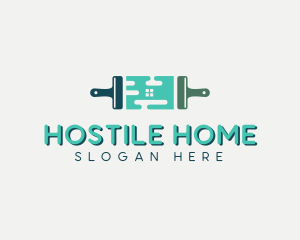 Home Maintenance Paint Brush logo design