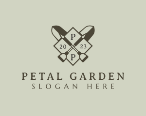 Landscaping Shovel Horticulture logo design