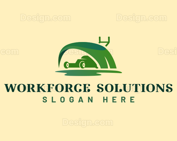 Lawn Mower Gardening Maintenance Logo