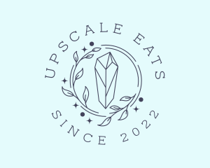 Leaf Crystal Jewelry logo design