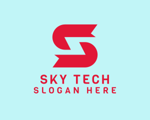 Red Tech Letter S  logo design