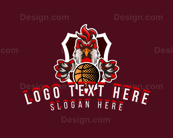 Basketball Player Rooster Logo