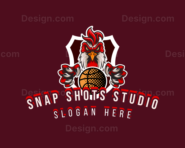 Basketball Player Rooster Logo
