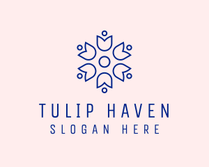 Simple Floral Tulip logo design