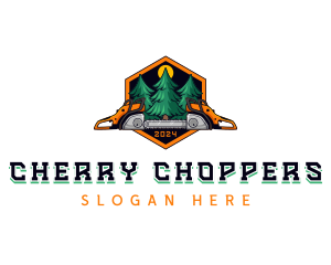 Chainsaw Lumberjack Logging logo design