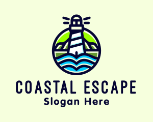 Coastal Sea Lighthouse logo design