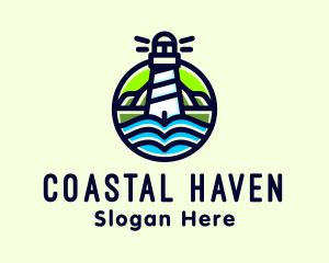 Coastal Sea Lighthouse logo design