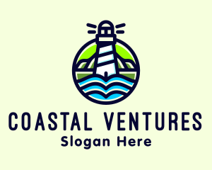 Coastal Sea Lighthouse logo design