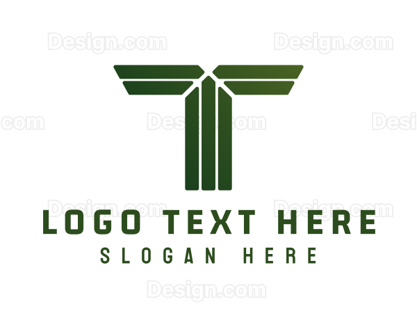 Modern Stripe Shape Letter T Logo