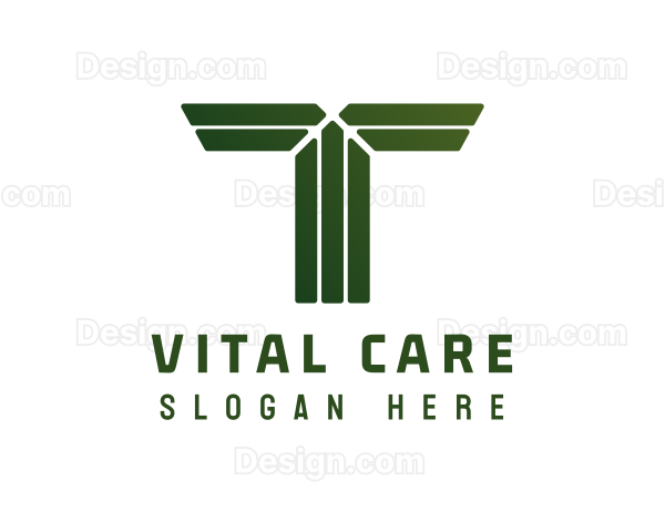 Modern Stripe Shape Letter T Logo