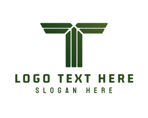 Shape - Modern Stripe Shape Letter T logo design
