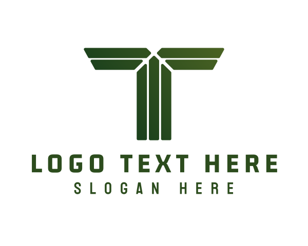 Modern Stripe Shape Letter T logo