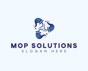 Mop Cleaning Janitor logo design