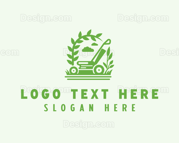 Mower Grass Cutting Logo