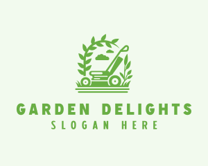 Mower Grass Cutting logo design