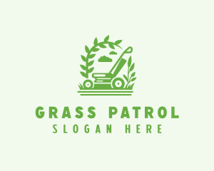 Mower Grass Cutting logo