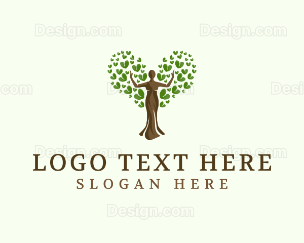 Heart Tree Woman Logo