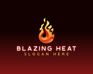 Flaming Fire Droplet logo design