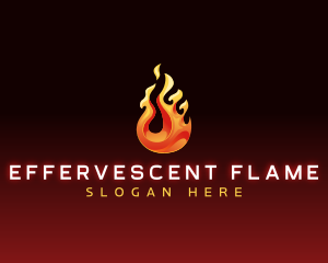 Flaming Fire Droplet logo design