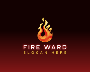 Flaming Fire Droplet logo design