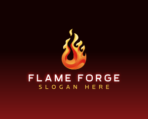 Flaming Fire Droplet logo design