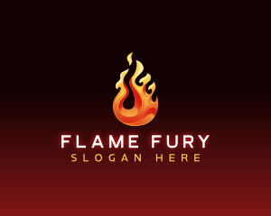 Flaming Fire Droplet logo design