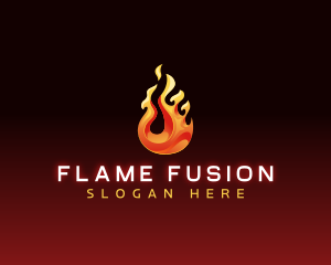 Flaming Fire Droplet logo design