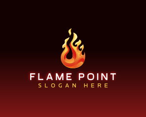 Flaming Fire Droplet logo design