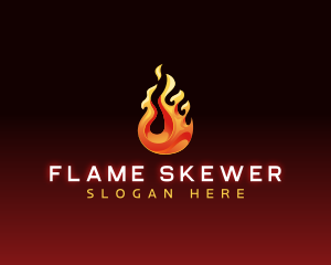 Flaming Fire Droplet logo design