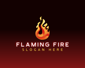Flaming Fire Droplet logo design