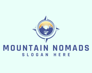 Outdoor Mountain Compass logo design