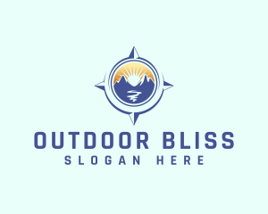 Outdoor Mountain Compass logo design