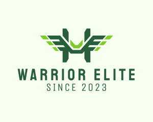 Green Wings Letter H logo