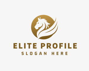 Luxurious Winged Horse  logo design