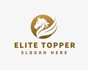 Luxurious Winged Horse  logo design