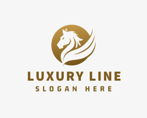 Luxurious Winged Horse  logo design