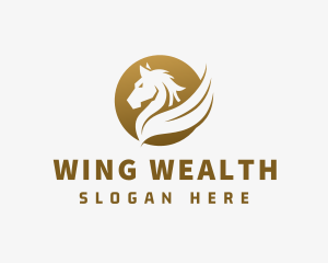 Luxurious Winged Horse  logo design