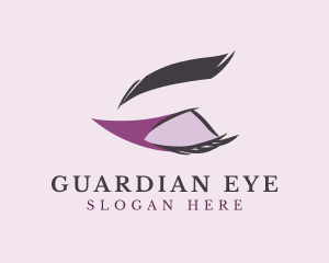 Purple Eyeliner Eyelashes logo design