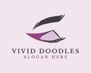 Purple Eyeliner Eyelashes logo design