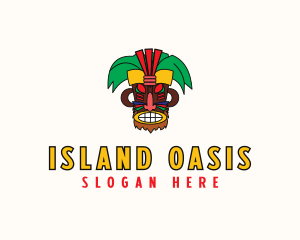 Tropical Tiki Mask logo design