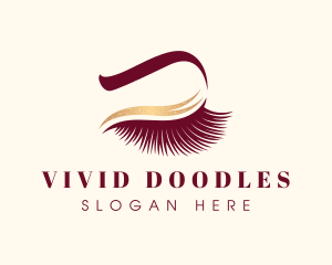 Feminine Eyelash Makeup logo design