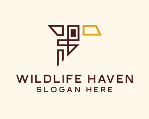 Geometric Bird Wildlife logo design