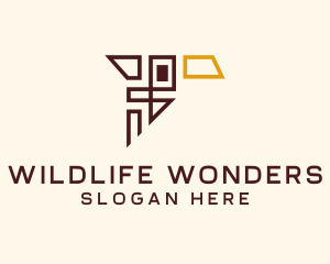 Geometric Bird Wildlife logo design