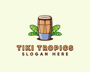 Tropical Conga Drum logo design