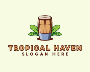 Tropical Conga Drum logo design