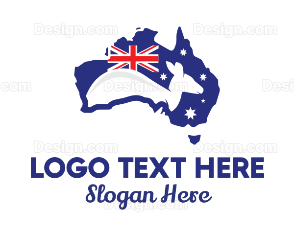 Australia Kangaroo Wildlife Tourism Logo